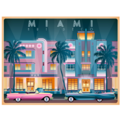 Evening On Ocean Drive In Miami Drawing Sticker