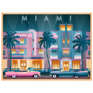 Evening On Ocean Drive In Miami Drawing Sticker