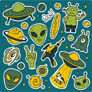 Everything Aliens Sticker Sheet