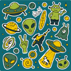 Everything Aliens Sticker Sheet