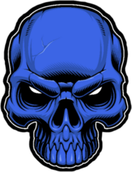 Evil Blue Skull Sticker