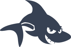 Evil Cartoon Shark Sticker