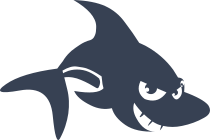 Evil Cartoon Shark Sticker