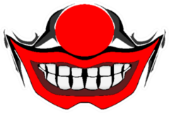 Evil Clown Face With Red Lips And Smile Sticker