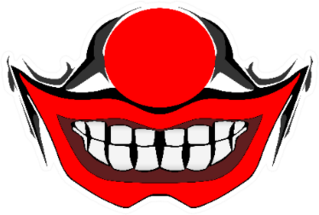 Evil Clown Face With Red Lips And Smile Sticker