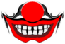 Evil Clown Face With Red Lips And Smile Sticker