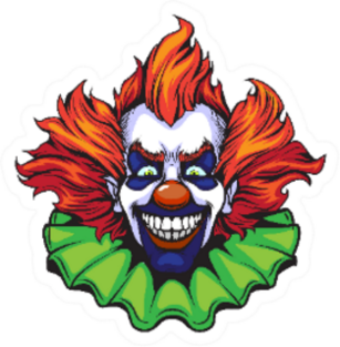 Evil Clown Halloween Illustration Icon Sticker