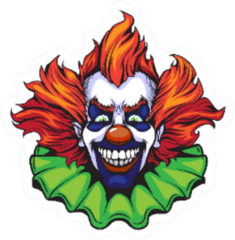 Evil Clown Halloween Illustration Icon Sticker