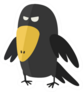 Evil Crow Bird In Cartoon Style Sticker