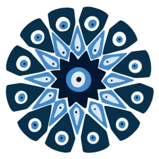 Evil Eye Blue Turkish Circular Symbol Sticker