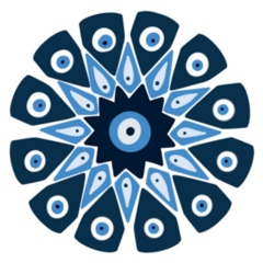 Evil Eye Blue Turkish Circular Symbol Sticker