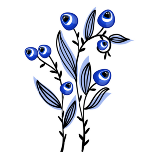 Evil Eye Flower Pattern Sticker
