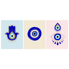 Evil Eye Or Turkish Eye Greek Symbols Pastel Illustration Sticker