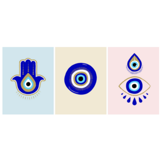 Evil Eye Or Turkish Eye Greek Symbols Pastel Illustration Sticker