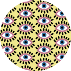 Evil Eye Seamless Pattern On Green Sticker