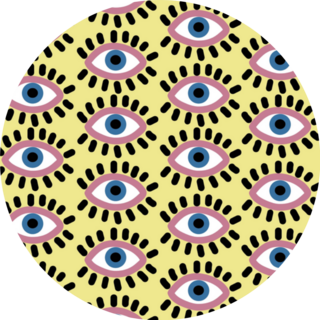 Evil Eye Seamless Pattern On Green Sticker