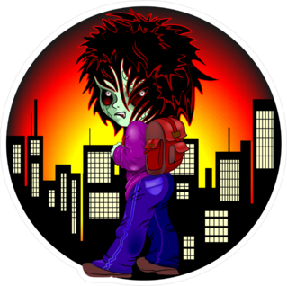 Evil Kid Zombie City Nightmare Sticker