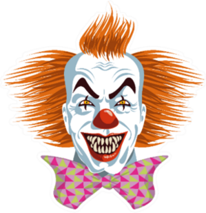 Evil Killer Clown Pink Bow Sticker