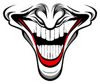 Evil Lower Clown Face With Red Lips Sticker