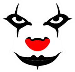Evil Scary Smiling Clown Face Sticker