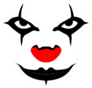 Evil Scary Smiling Clown Face Sticker