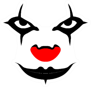 Evil Scary Smiling Clown Face Sticker