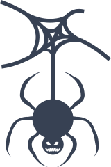 Evil Spider Coming Down From Web Sticker