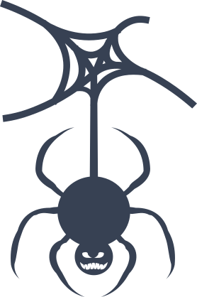 Evil Spider Coming Down From Web Sticker