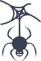 Evil Spider Coming Down From Web Sticker