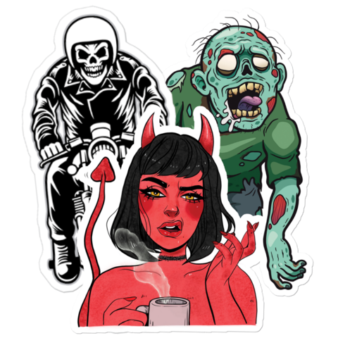 Evil Clowns, Skulls and Grim Reaper Stickers & Decals