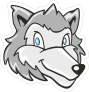 Excited Husky Mascot Sticker