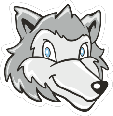 Excited Husky Mascot Sticker