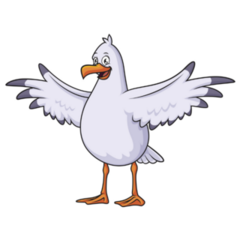 Excited Seagull Sticker