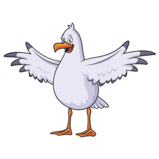 Excited Seagull Sticker