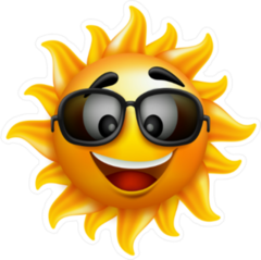 Excited Sun Face Sticker