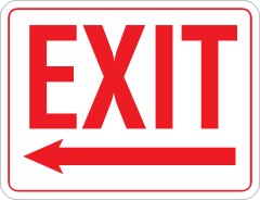 Exit Left Arrow Sign Sticker