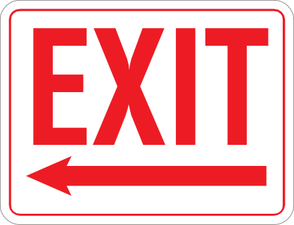 Exit Left Arrow Sign Sticker