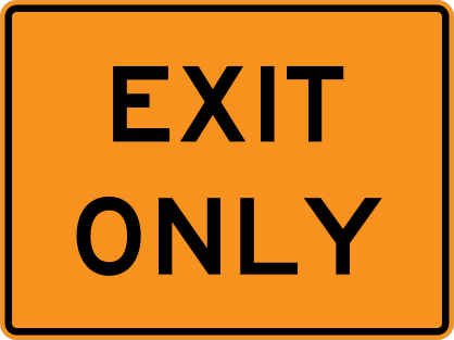 Exit Only Sticker