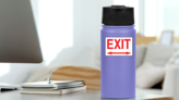 Exit Right And Left Arrow Sign Sticker on a Water Bottle (New) example