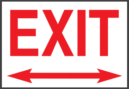 Exit Right And Left Arrow Sign Sticker