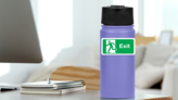 Exit Sign Sticker on a Water Bottle (New) example