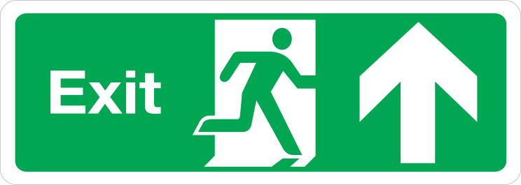 Exit Up Sign Sticker
