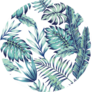 Exotic Abstract Blue Jungle Leaves Seamless Pattern Sticker