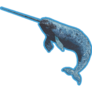 Exotic Narwhal On Blue Sticker