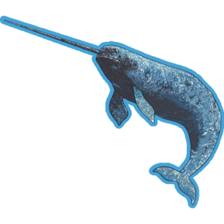 Exotic Narwhal On Blue Sticker
