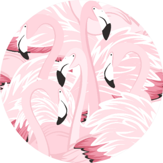 Exotic Pink Flamingo Wading Birds Flamboyance Sticker