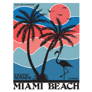 Exotic Summer Miami Beach Florida Poster Sticker