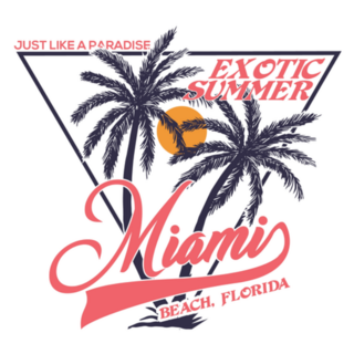 Exotic Summer Miami Beach Florida Sticker