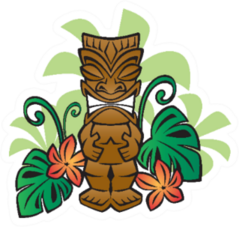 Exotic Tiki God Sticker