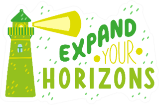 Expand Your Horizons Green Lighthouse Sticker